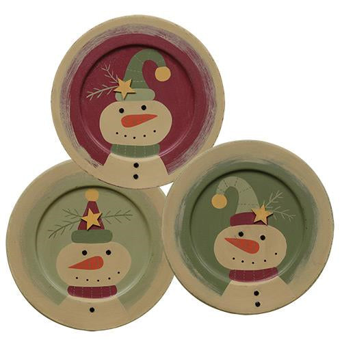 Star Hat Snowman Plate Asst.