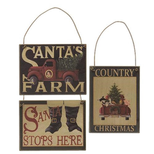 Santa's Farm Ornament 3 Asstd