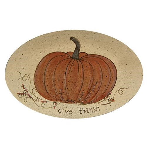 Give Thanks White Pumpkin Tray