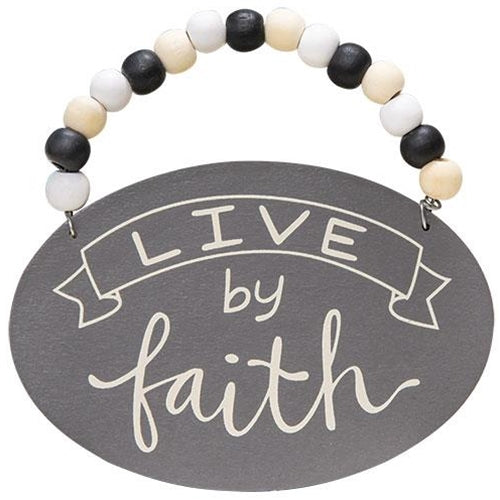 Faith Over Fear Beaded Ornament 4 asstd.