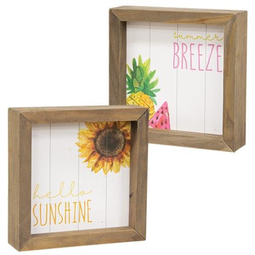 Hello Sunshine Two-Sided Framed Sign