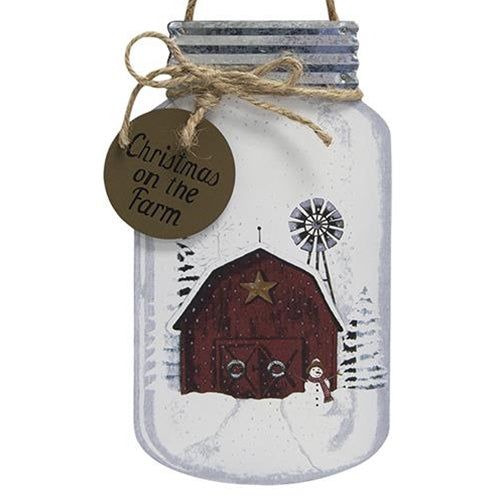 Christmas on the Farm Mason Jar Hanger