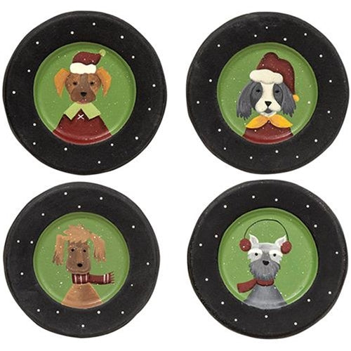 Christmas Dog Plate 4 Asstd.