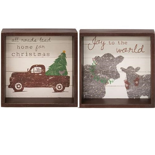 Joy To The World Box Sign 2 Asstd.