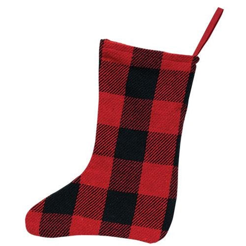 Red & Black Buffalo Check Stocking