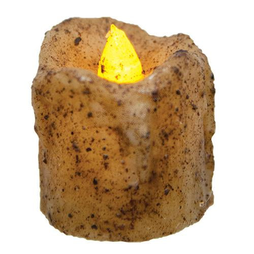 Burnt Ivory Mini Dripped Timer Votive