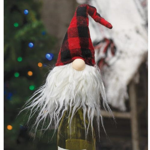 Red & Black Plaid Gnome Bottle Topper