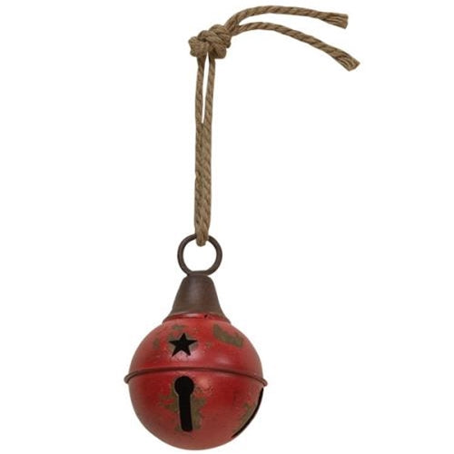 Aged Red Jingle Bell 4"