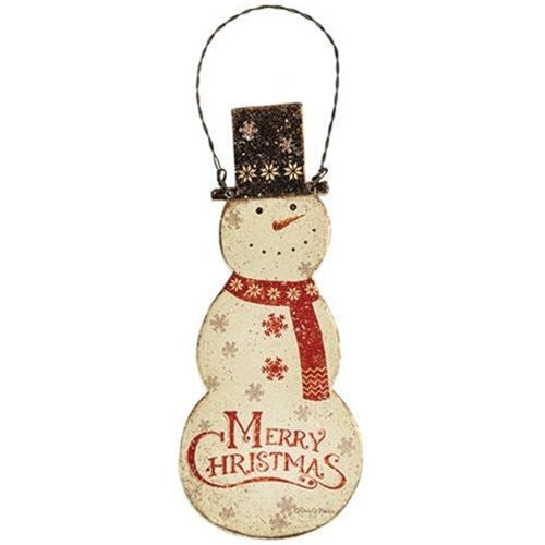 Merry Christmas Snowman Ornament