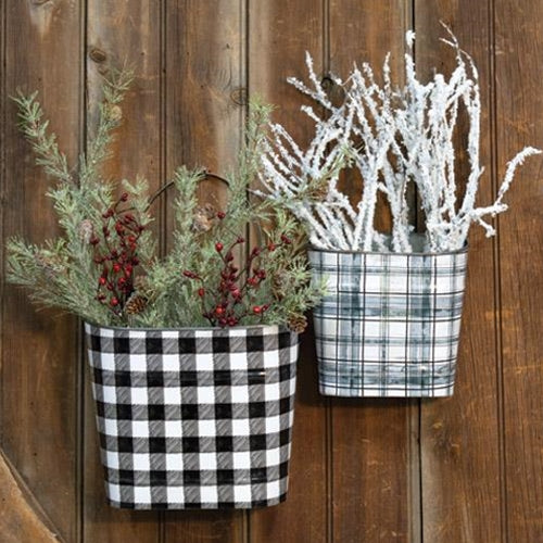 2/Set Plaid Wall Pockets