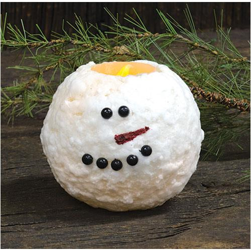 4" Snowman Round LED Candle