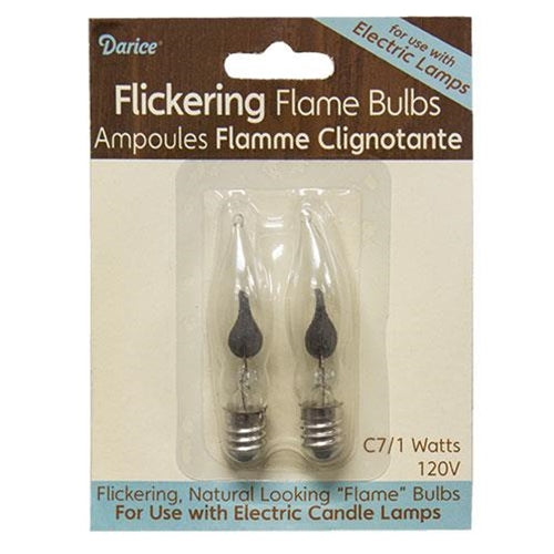 2/Pkg Flicker Flame Bulbs 1W