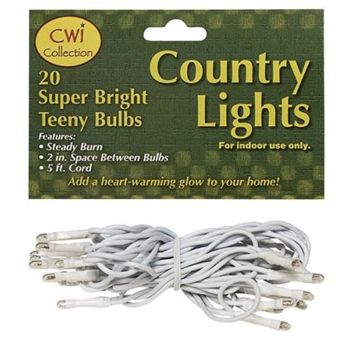 Teeny  Lights White Cord 20ct